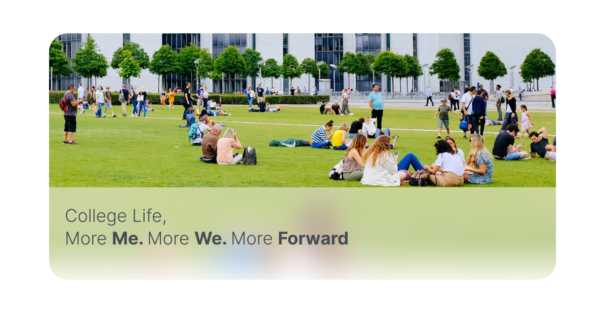 Students on a campus lawn